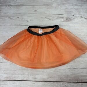 Celebrate Halloween Orange Tulle Skirt Girls 5T Layered Sparkle Elastic Waist